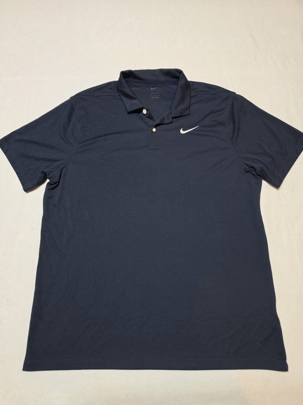 Nike Navy Blue Dri Fit Polo Shirt Mens Size L